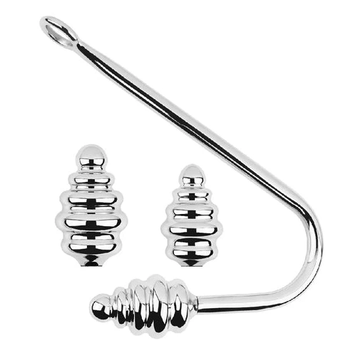 Anal Hooks GreatBenefit Anal Hook Ribbed 8826 Screw-in Set 0108